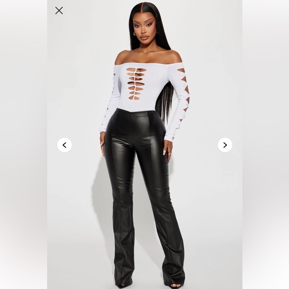 Jess Cut Out Bodysuit White - Picture 2 of 5